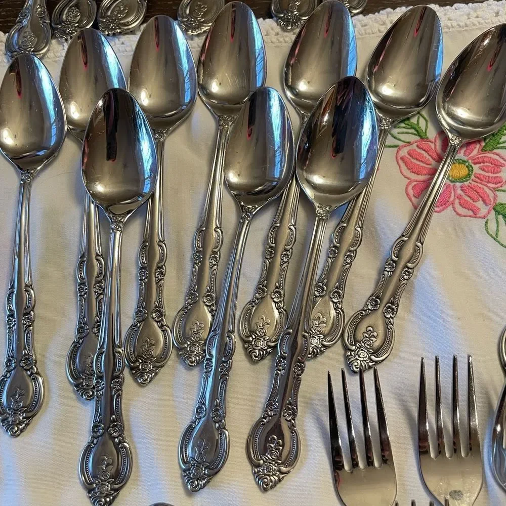 Marseille’s Vintage Flatware Rose Pattern Made in Japan Gorgeous Flatware